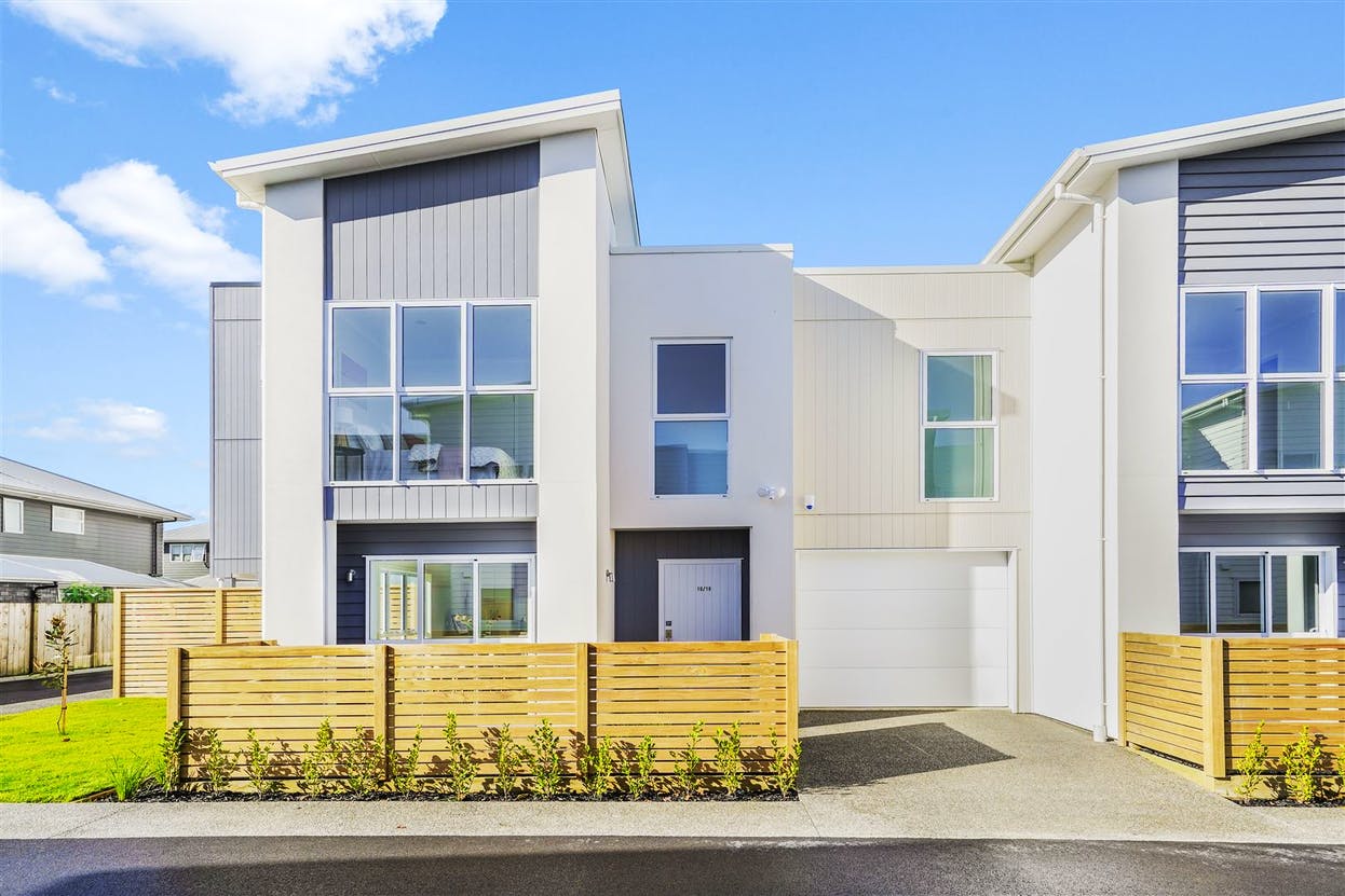 Spacious bedroom with modern furniture